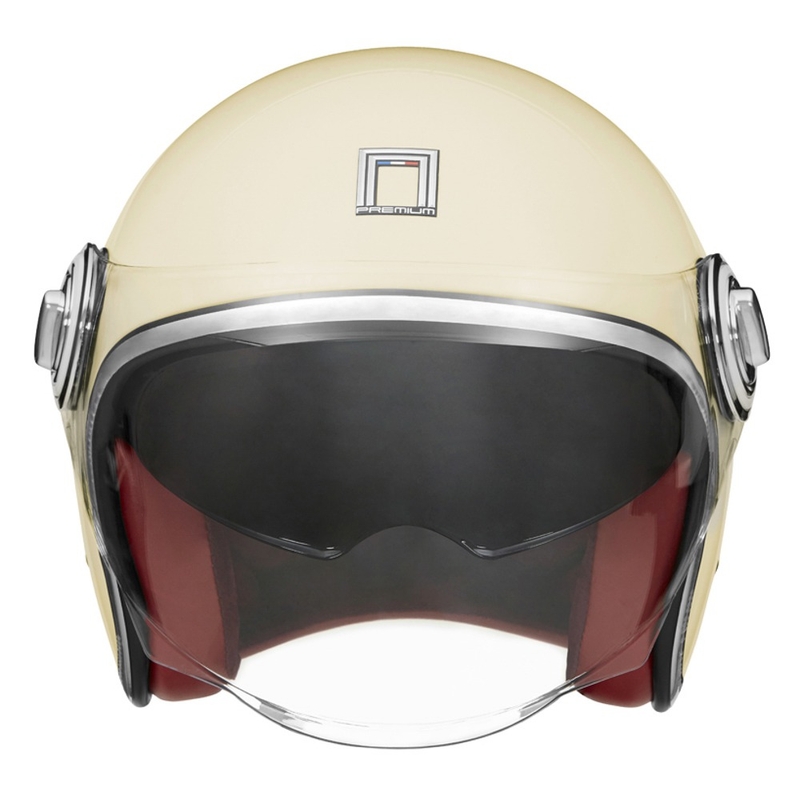 Otevřená helma na motorku NOX PREMIUM Heritage krémově bílá