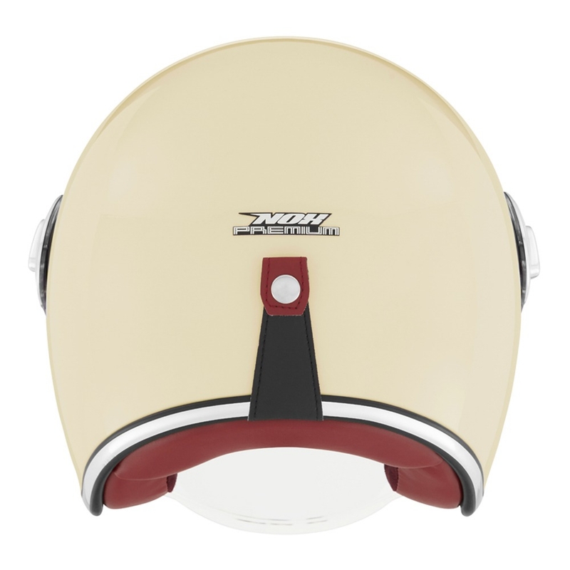 Otevřená helma na motorku NOX PREMIUM Heritage krémově bílá