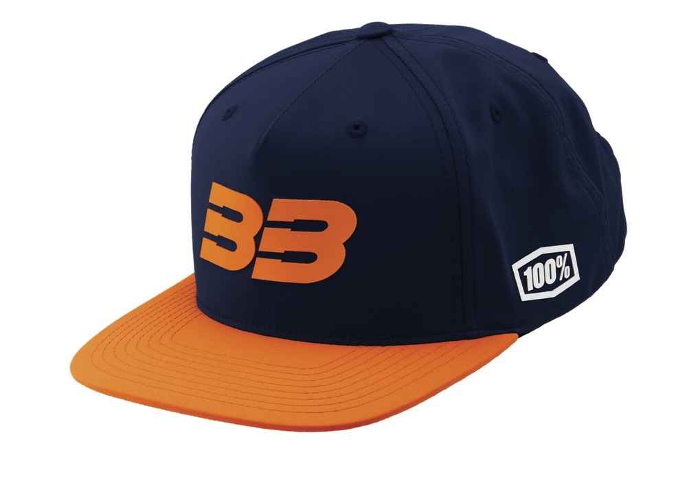 Kšiltovka 100% BB33 Snapback modro-oranžová