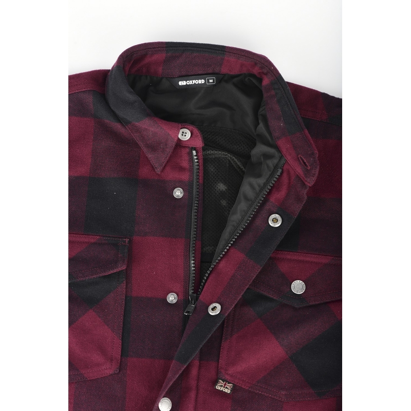 Dámská košile na motorku Oxford Kickback 2.0 červeno-černá