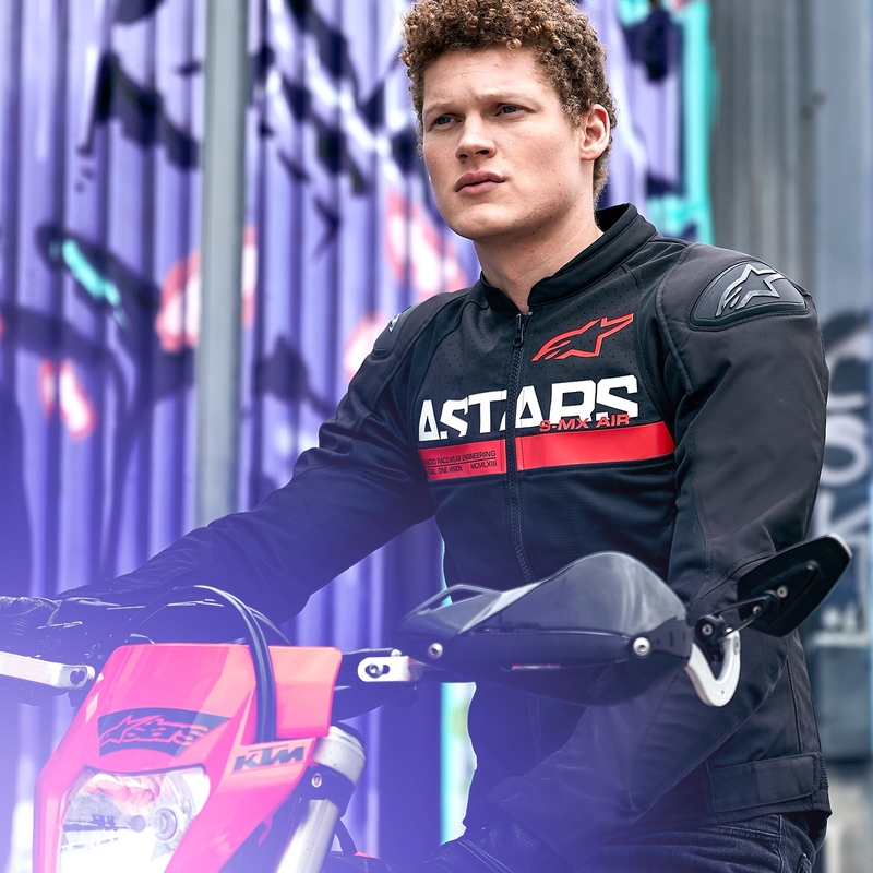 Bunda na motorku Alpinestars SMX Air černo-fluo červená