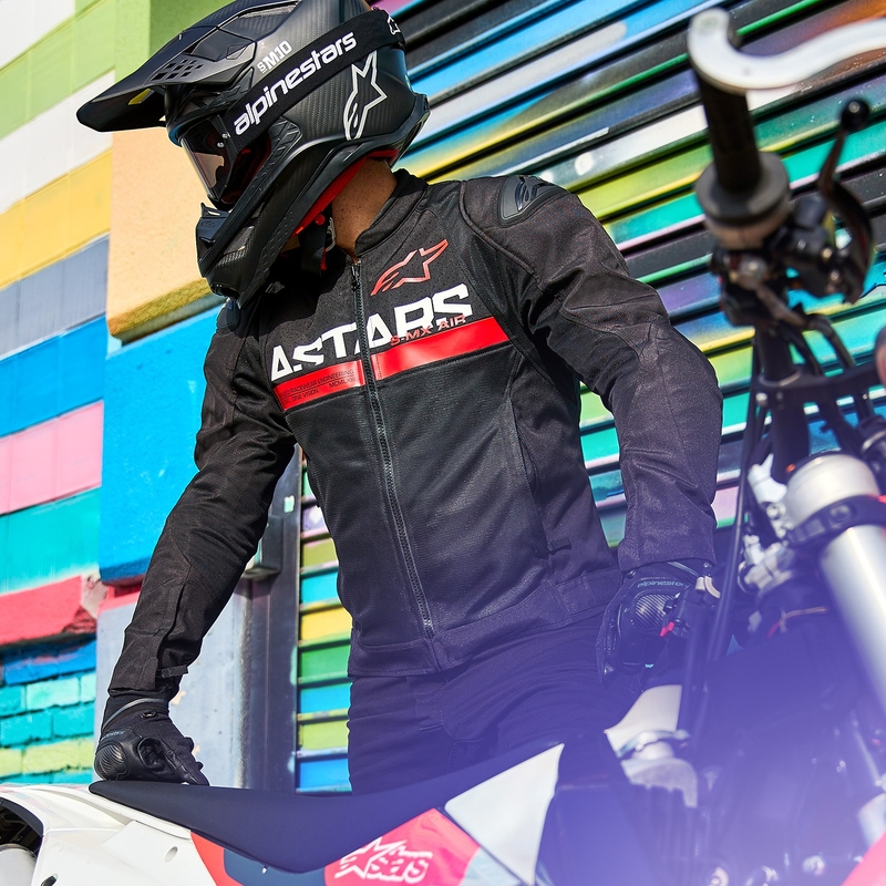 Bunda na motorku Alpinestars SMX Air černo-fluo červená