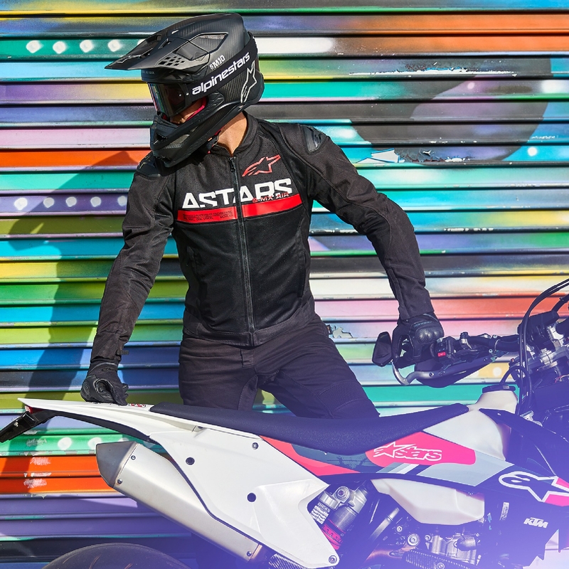 Bunda na motorku Alpinestars SMX Air černo-fluo červená