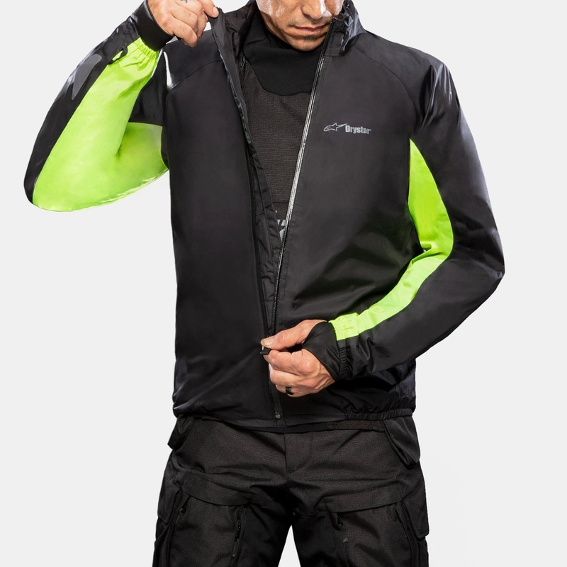 Bunda na motorku Alpinestars Halo Drystar tmavě modro-khaki-oranžovo-černá