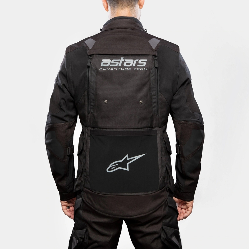 Bunda na motorku Alpinestars Halo Drystar tmavě modro-khaki-oranžovo-černá