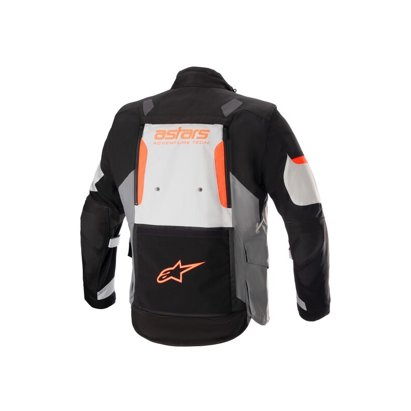 Bunda na motorku Alpinestars Halo Drystar světle šedo-tmavě šedo-černo-fluo červená