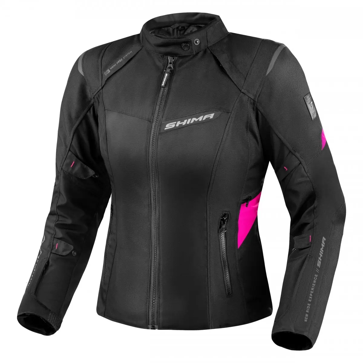 Dámská bunda na motorku Shima Rush 2.0 černo-růžová Velikost: XS