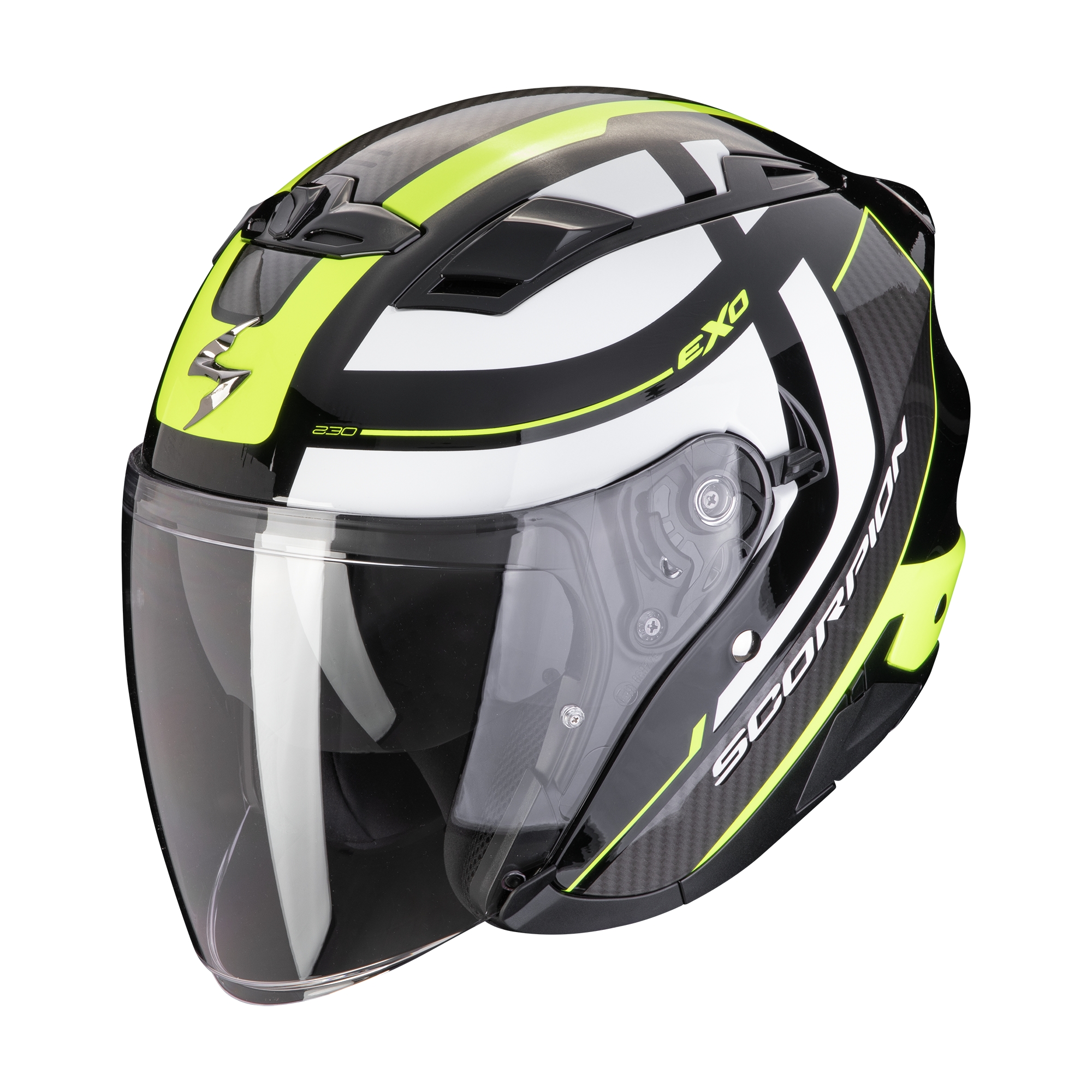 Otevřená helma na motorku SCORPION EXO-230 PUL černo-fluo žlutá Velikost: XS