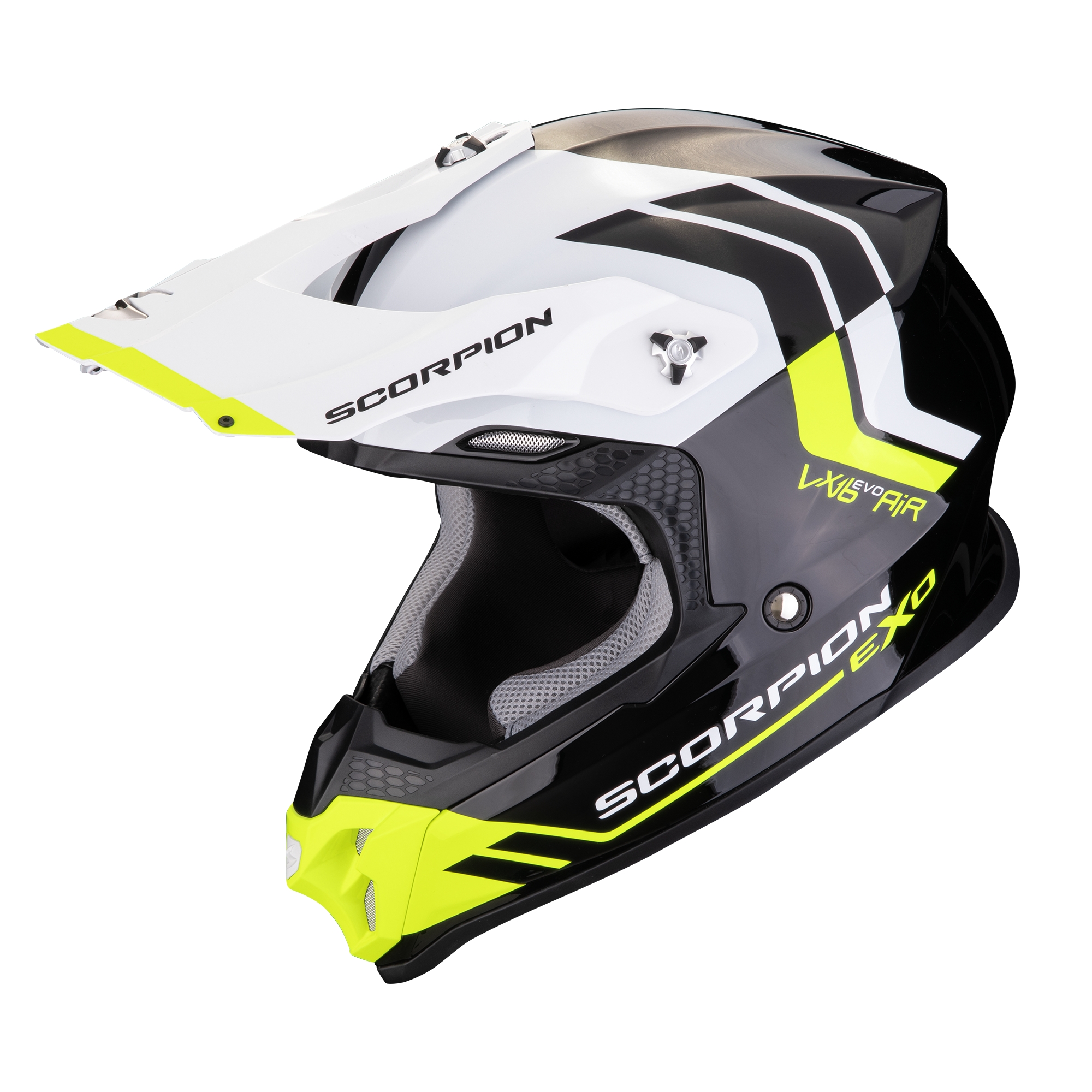 Motokrosová helma Scorpion VX-16 EVO AIR Fusion černo-fluo žlutá Velikost: S
