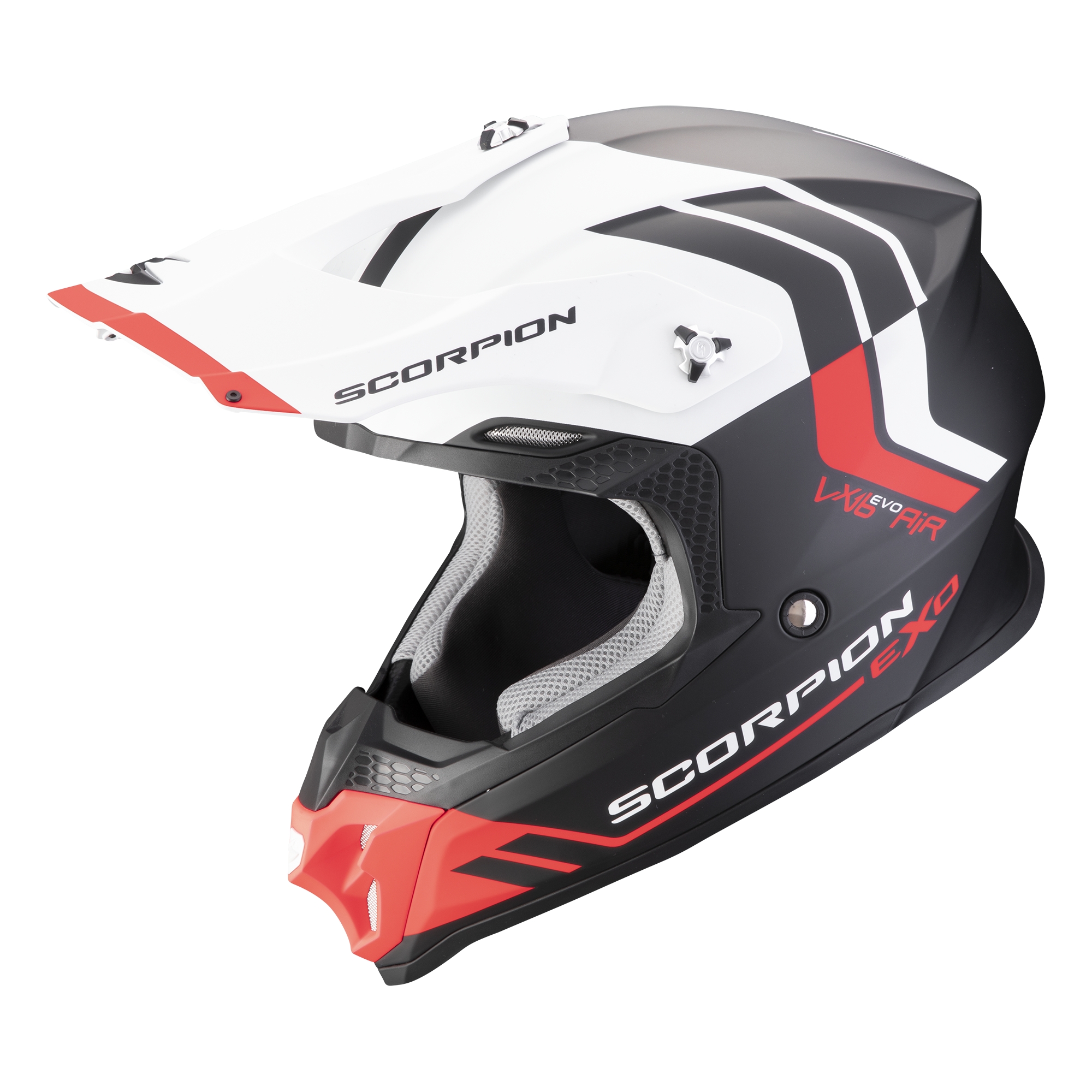 Motokrosová helma Scorpion VX-16 EVO AIR Fusion matná černo-červená Velikost: S