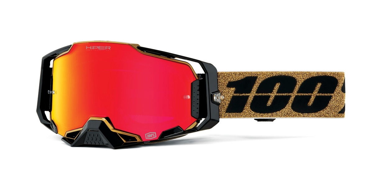 Motokrosové brýle 100% - USA ARMEGA GLORY - Hiper červené plexi