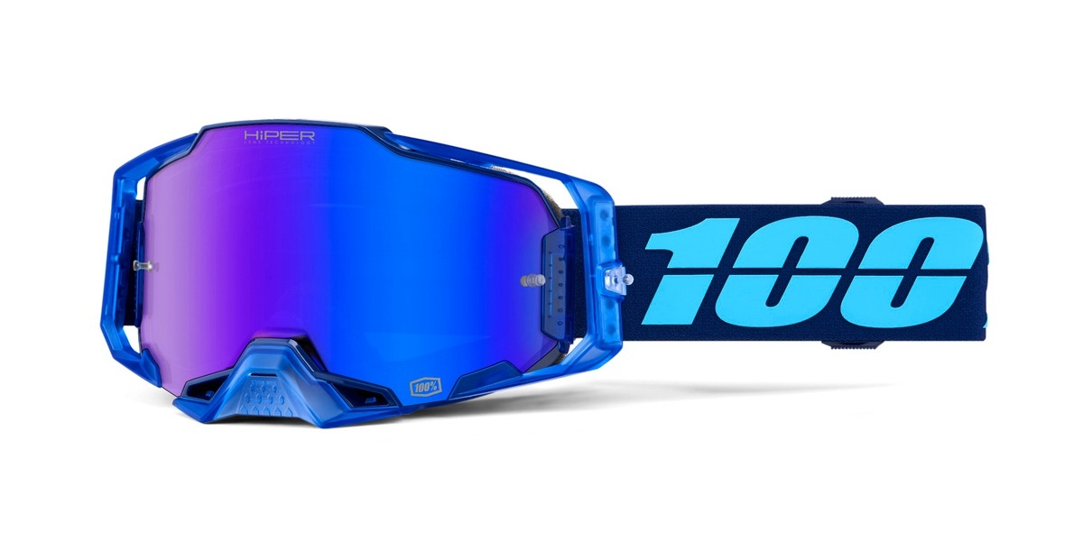 Motokrosové brýle 100% - USA ARMEGA COUPE - Hiper modré plexi
