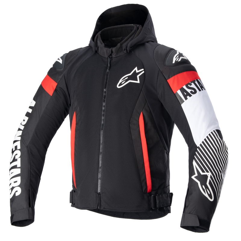 Bunda na motorku Alpinestars Zaca Air Waterproof černo-bílo-fluo červená