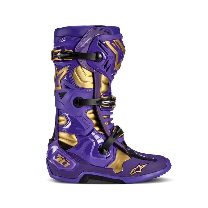Boty na motorku Alpinestars Tech 10 Limitovaná Edice Champ fialovo-zlaté