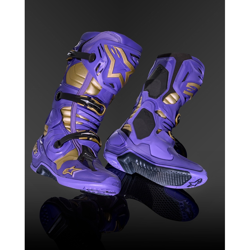 Boty na motorku Alpinestars Tech 10 Limitovaná Edice Champ fialovo-zlaté
