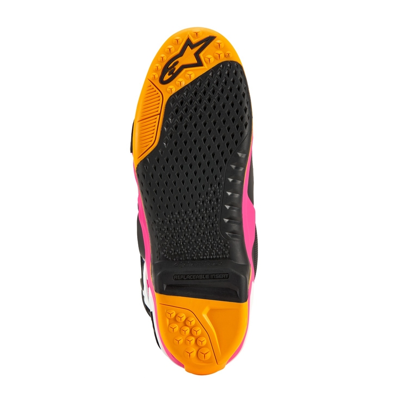 Boty na motorku Alpinestars Tech 10 Limitovaná Edice Coast bílo-tmavě modro-růžovo-fluo žluto-oranžovo-černé