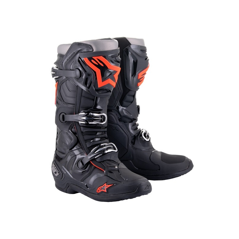 Boty na motorku Alpinestars Tech 10 černo-fluo červeno-šedé