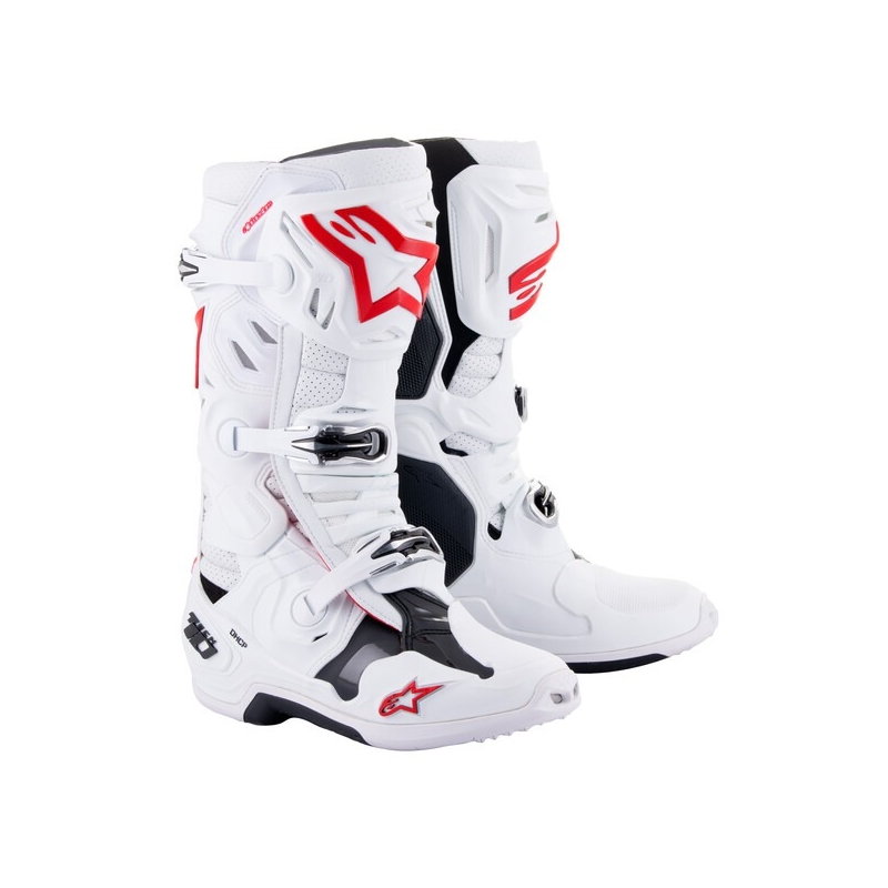 Boty na motorku Alpinestars Tech 10 Supervented Perforované bílo-červeno-černé