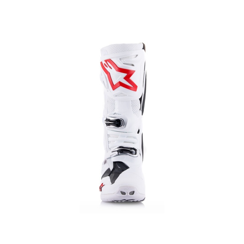 Boty na motorku Alpinestars Tech 10 Supervented Perforované bílo-červeno-černé