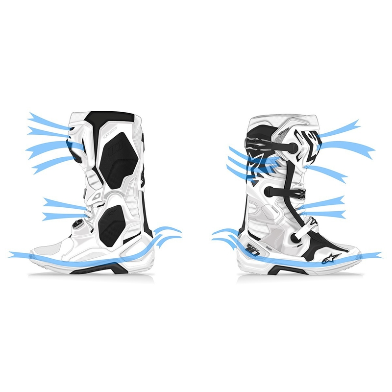 Boty na motorku Alpinestars Tech 10 Supervented Perforované bílo-červeno-černé