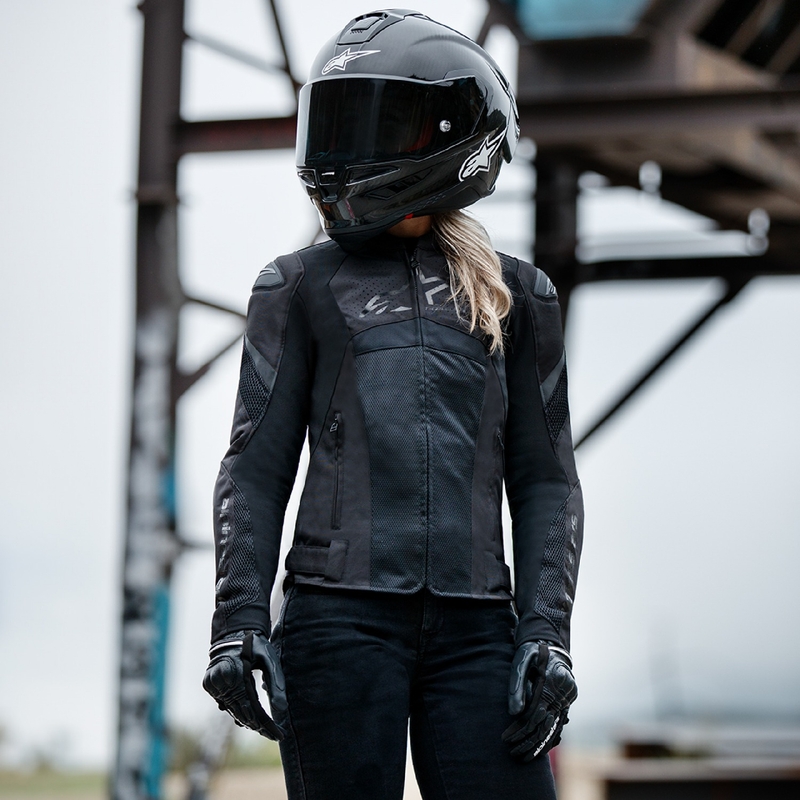 Dámská bunda na motorku Alpinestars Stella T-GP Plus R 4 Airflow černo-černá