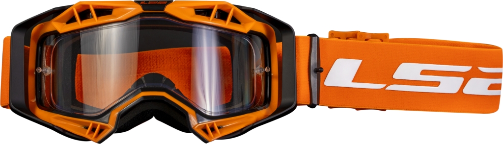Motokrosové brýle LS2 Aura Enduro černo-oranžové čiré plexi