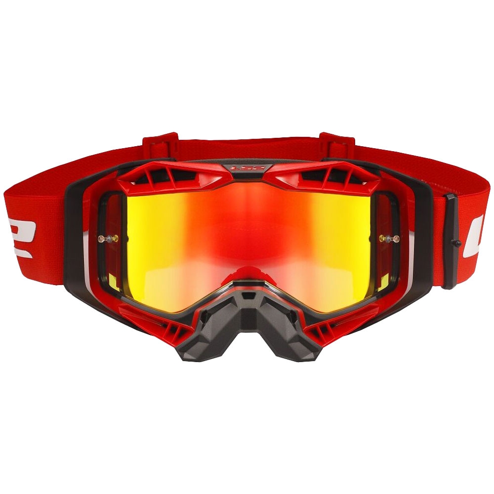Motokrosové brýle LS2 Aura PRO černo-červené iridiové plexi