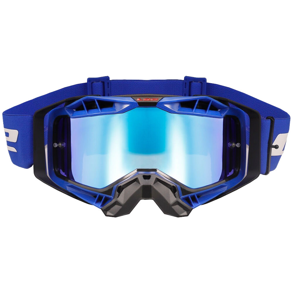 Motokrosové brýle LS2 Aura PRO černo-modré iridiové plexi