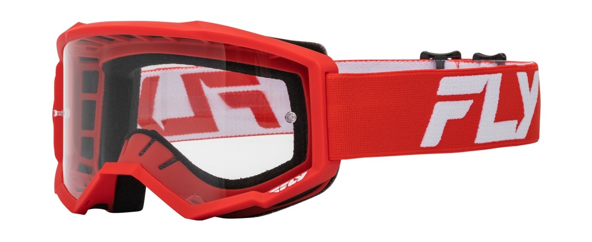 Motokrosové brýle FLY Racing Focus červeno-bílé s čirým plexi