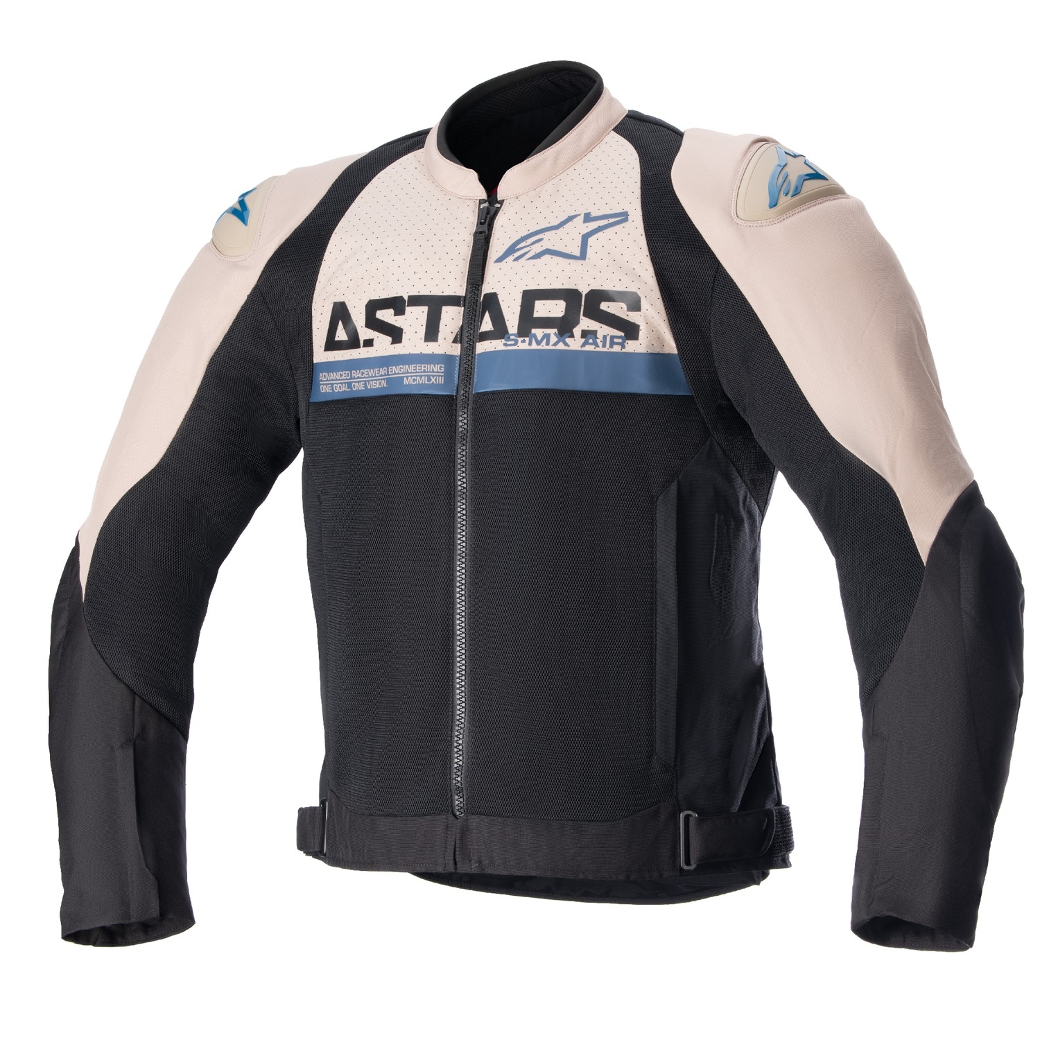 Bunda na motorku Alpinestars SMX Air světle hnědo-černo-modrá Velikost: S