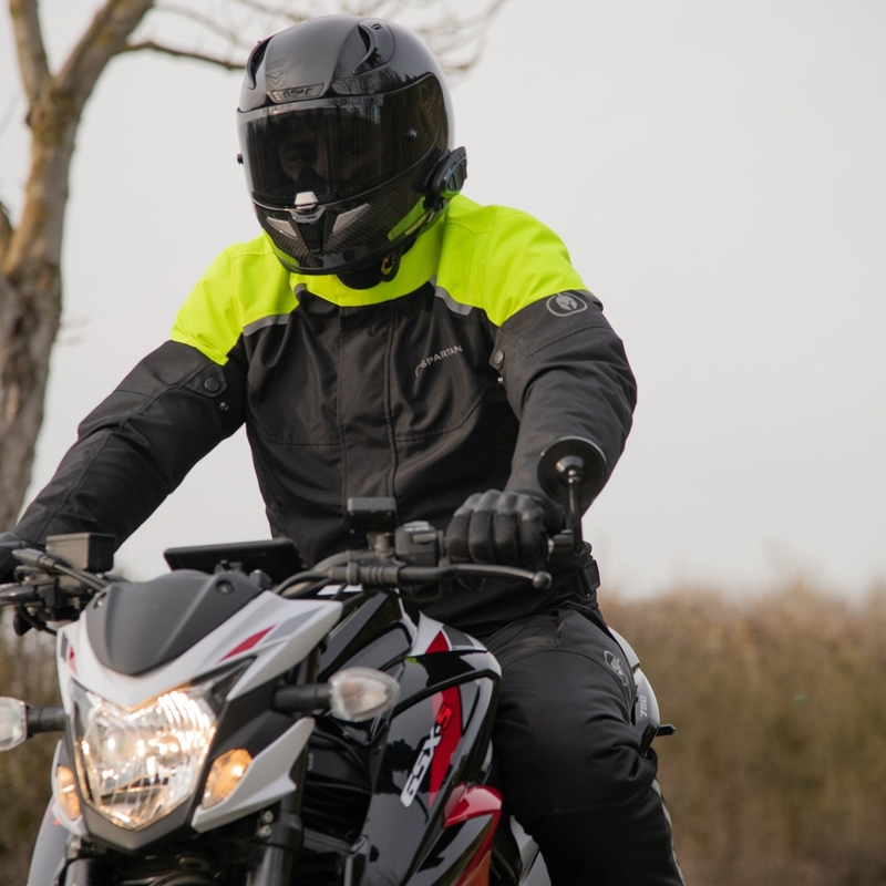 Bunda na motorku Oxford Spartan Short WP černo-fluo žlutá
