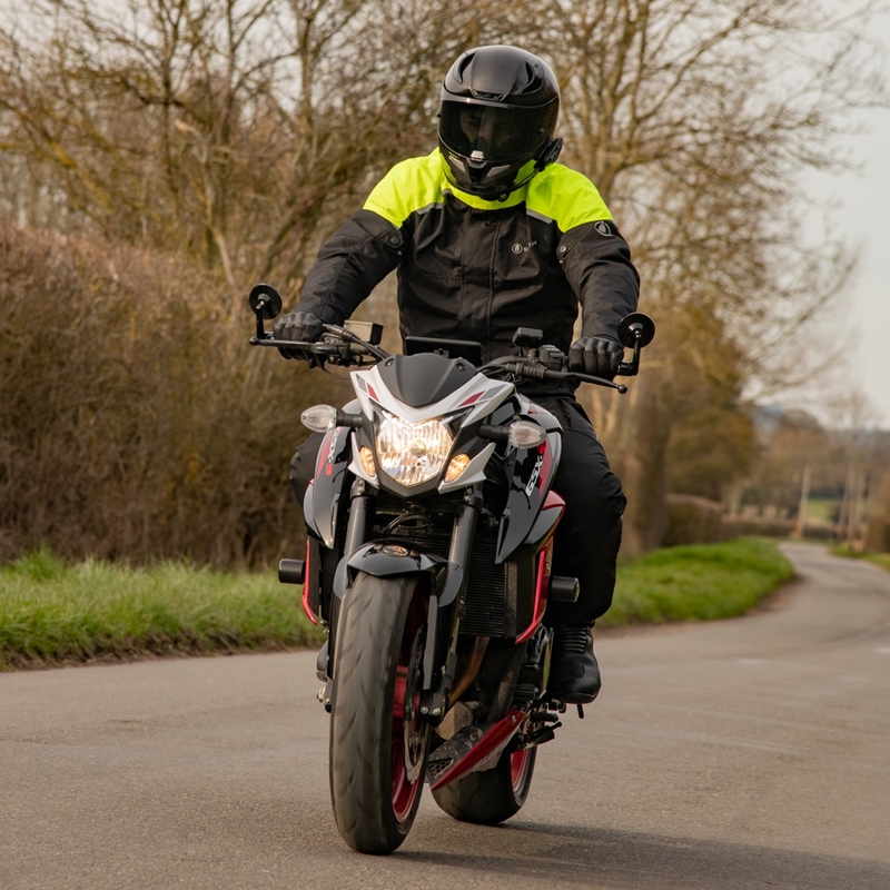Bunda na motorku Oxford Spartan Short WP černo-fluo žlutá