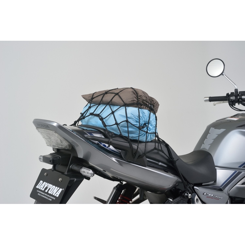 Pružná zavazadlová síť na motorku s plastovými háčky Daytona 30 x 30 cm černá