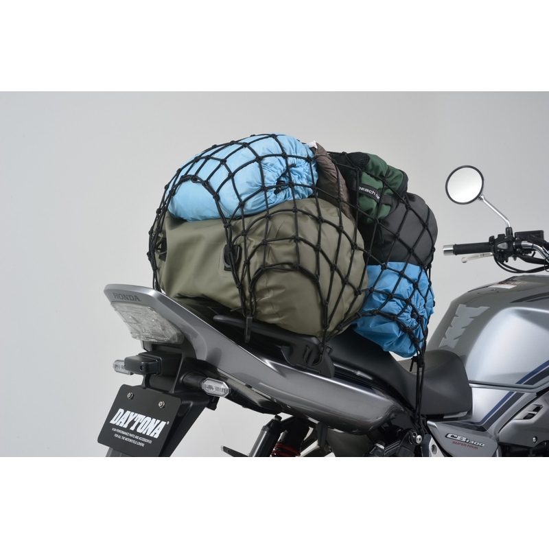Pružná zavazadlová síť na motorku s plastovými háčky Daytona 60 x 60 cm černá