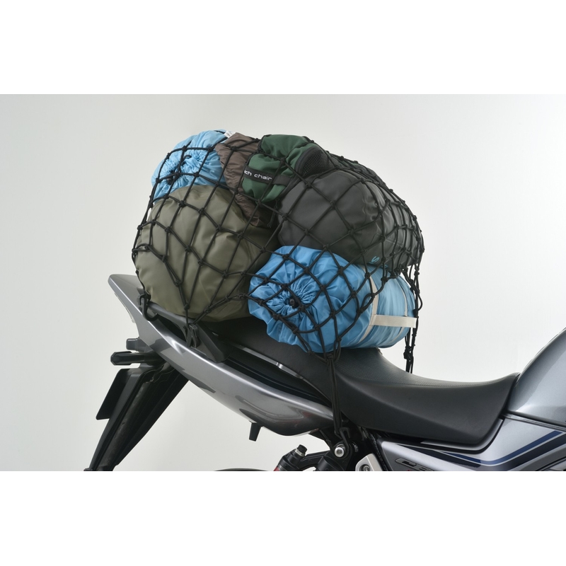 Pružná zavazadlová síť na motorku s plastovými háčky Daytona 60 x 60 cm černá