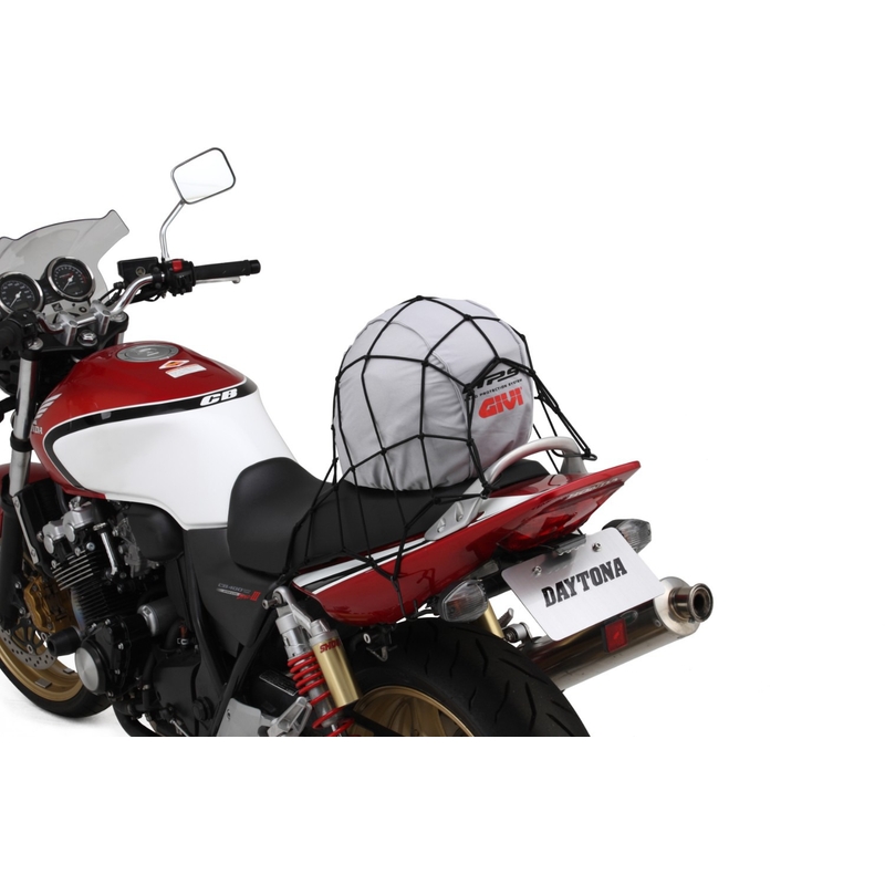 Pružná zavazadlová síť na motorku s kovovými háčky Daytona 40 x 40 cm černá