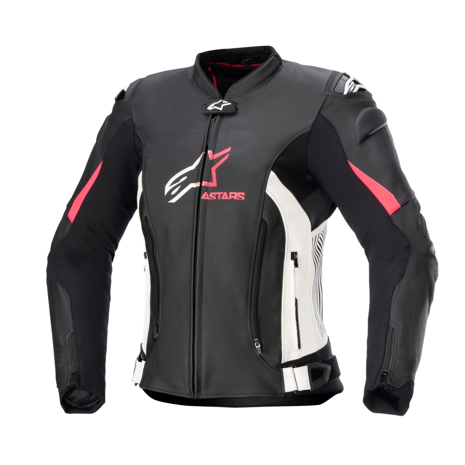 Dámská bunda na motorku Alpinestars GP PLUS 4 černo-bílo-růžová Velikost: 42