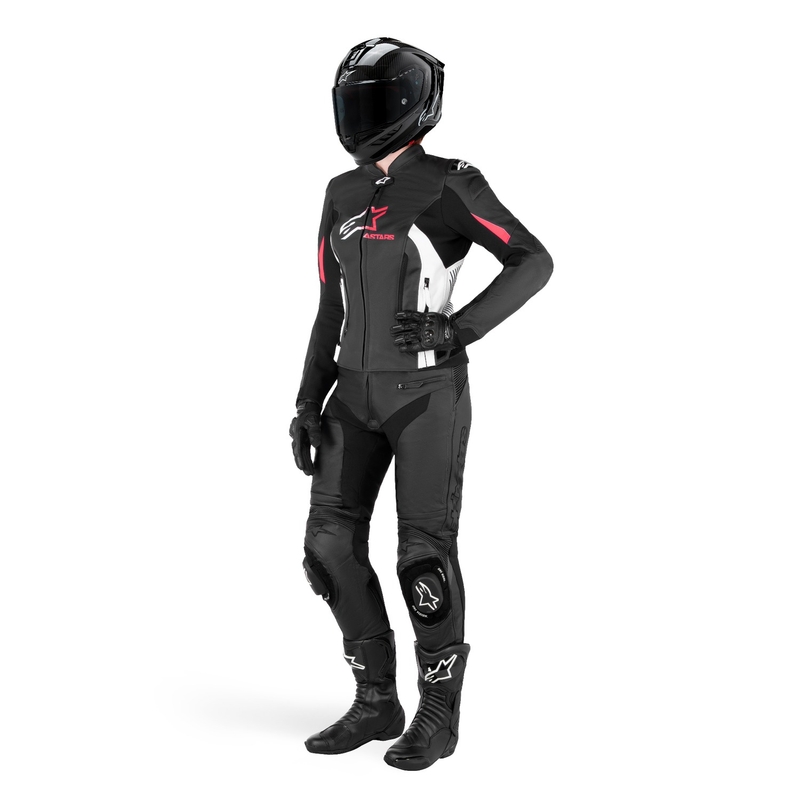 Dámská bunda na motorku Alpinestars GP PLUS 4 černo-bílo-růžová