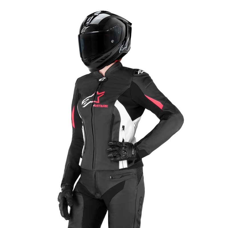 Dámská bunda na motorku Alpinestars GP PLUS 4 černo-bílo-růžová