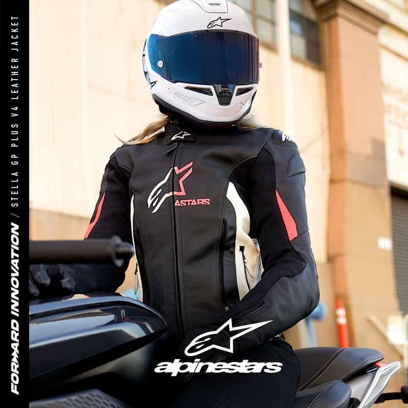 Dámská bunda na motorku Alpinestars GP PLUS 4 černo-bílo-růžová