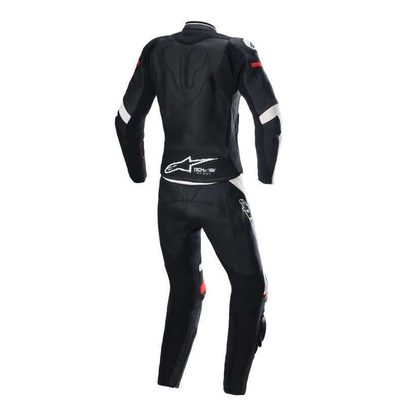 Dámská dvoudílná kožená kombinéza na motorku Alpinestars STELLA GP PLUS 2 černo-bílo-červená