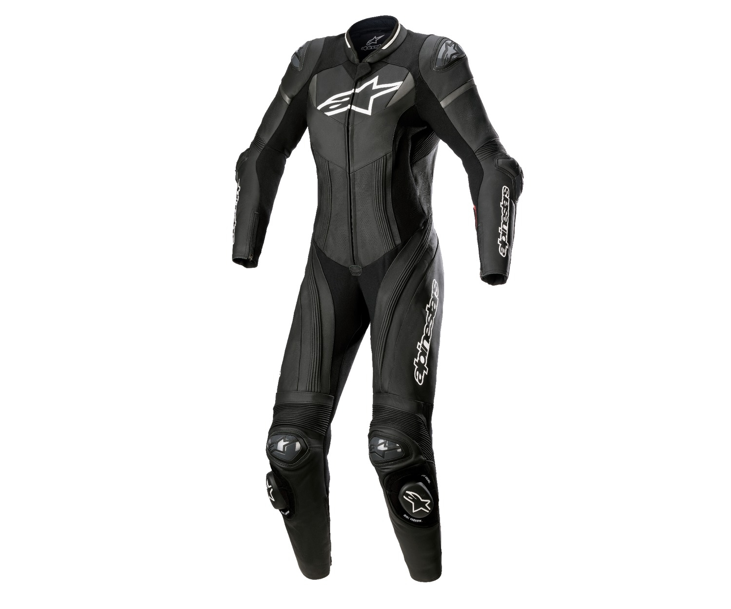Dámská jednodílná kožená kombinéza na motorku Alpinestars STELLA GP PLUS 2 černo-bílo-metalická šedá Velikost: 46