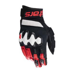 Rukavice na motorku Alpinestars Halo černo-bílo-červené