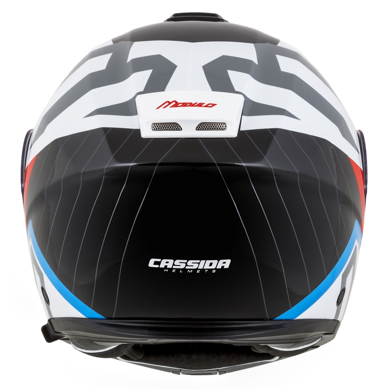 Výklopná helma na motorku Cassida Modulo 2.1 Profile bílo-černo-modro-šedá
