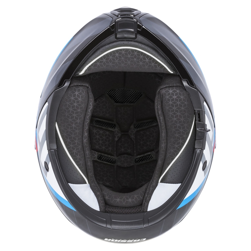 Výklopná helma na motorku Cassida Modulo 2.1 Profile bílo-černo-modro-šedá