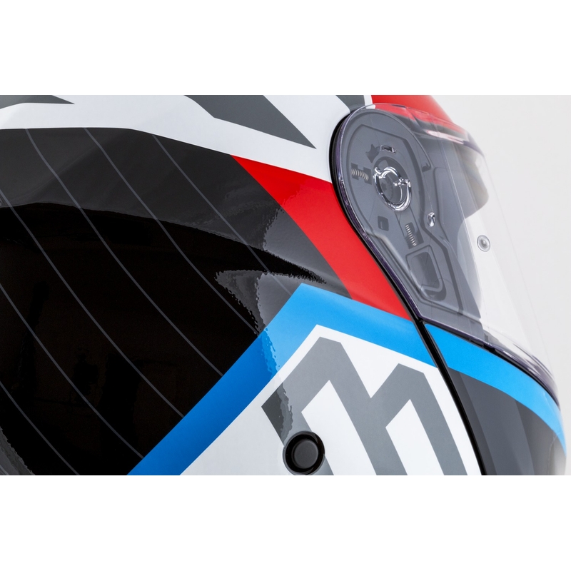 Výklopná helma na motorku Cassida Modulo 2.1 Profile bílo-černo-modro-šedá