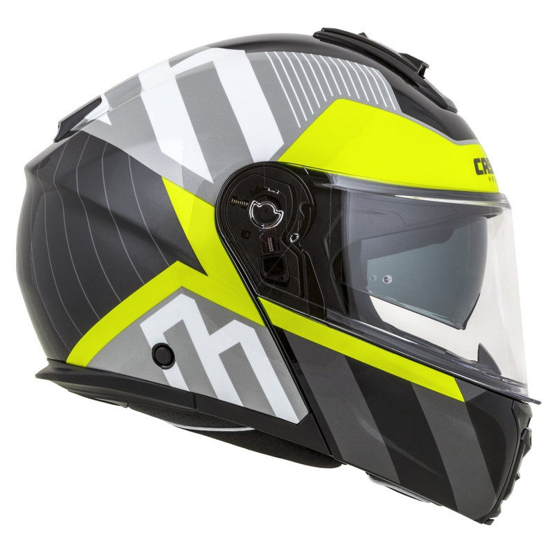 Výklopná helma na motorku Cassida Modulo 2.1 Profile bílo-černo-fluo žluto-šedá
