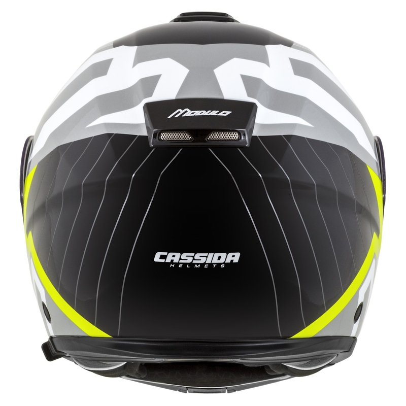 Výklopná helma na motorku Cassida Modulo 2.1 Profile bílo-černo-fluo žluto-šedá