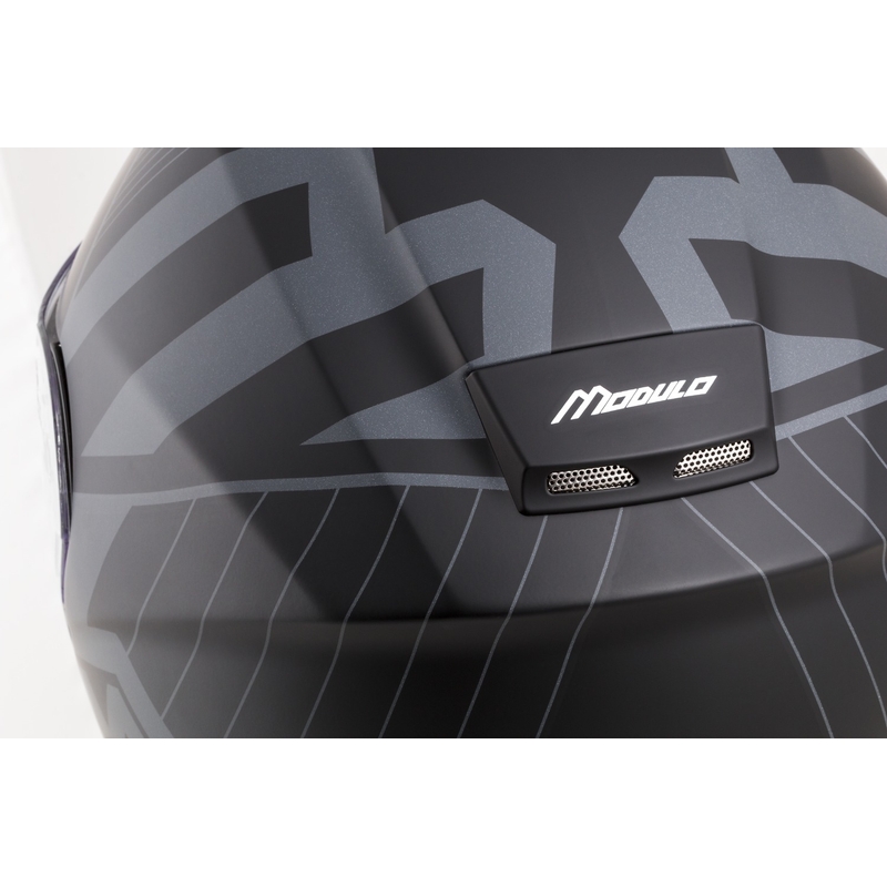 Výklopná helma na motorku Cassida Modulo 2.1 Profile Vision matná černo-šedo reflexní