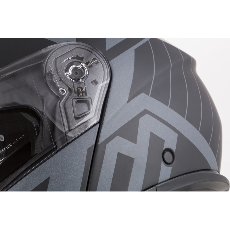 Výklopná helma na motorku Cassida Modulo 2.1 Profile Vision matná černo-šedo reflexní